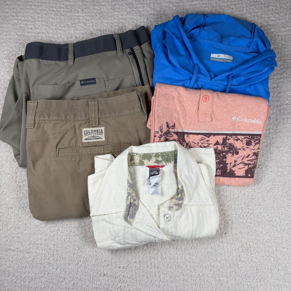 Columbia The North Face Apparel Reseller Lot of 5 Mens Womens Short Hoodie Shirt